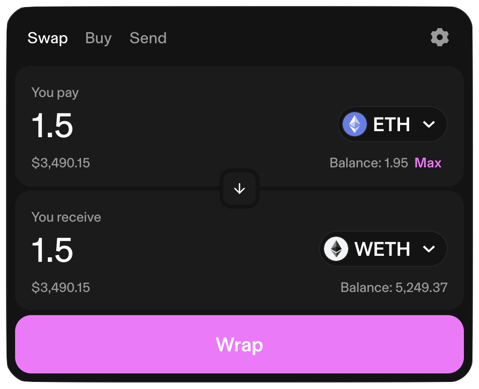 Wrap ETH at Uniswap